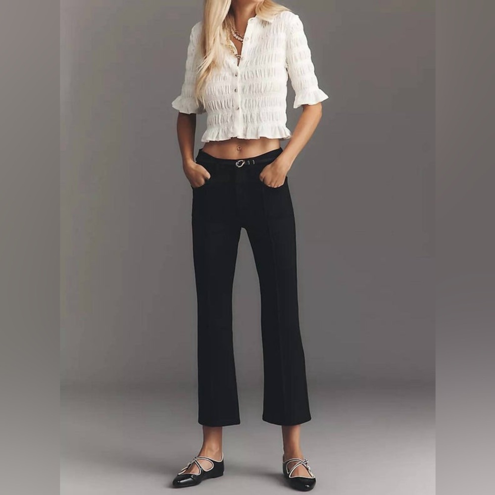 NWT Pistola Saskia Seam Cropped Trousers in Night Out (Black) size 26